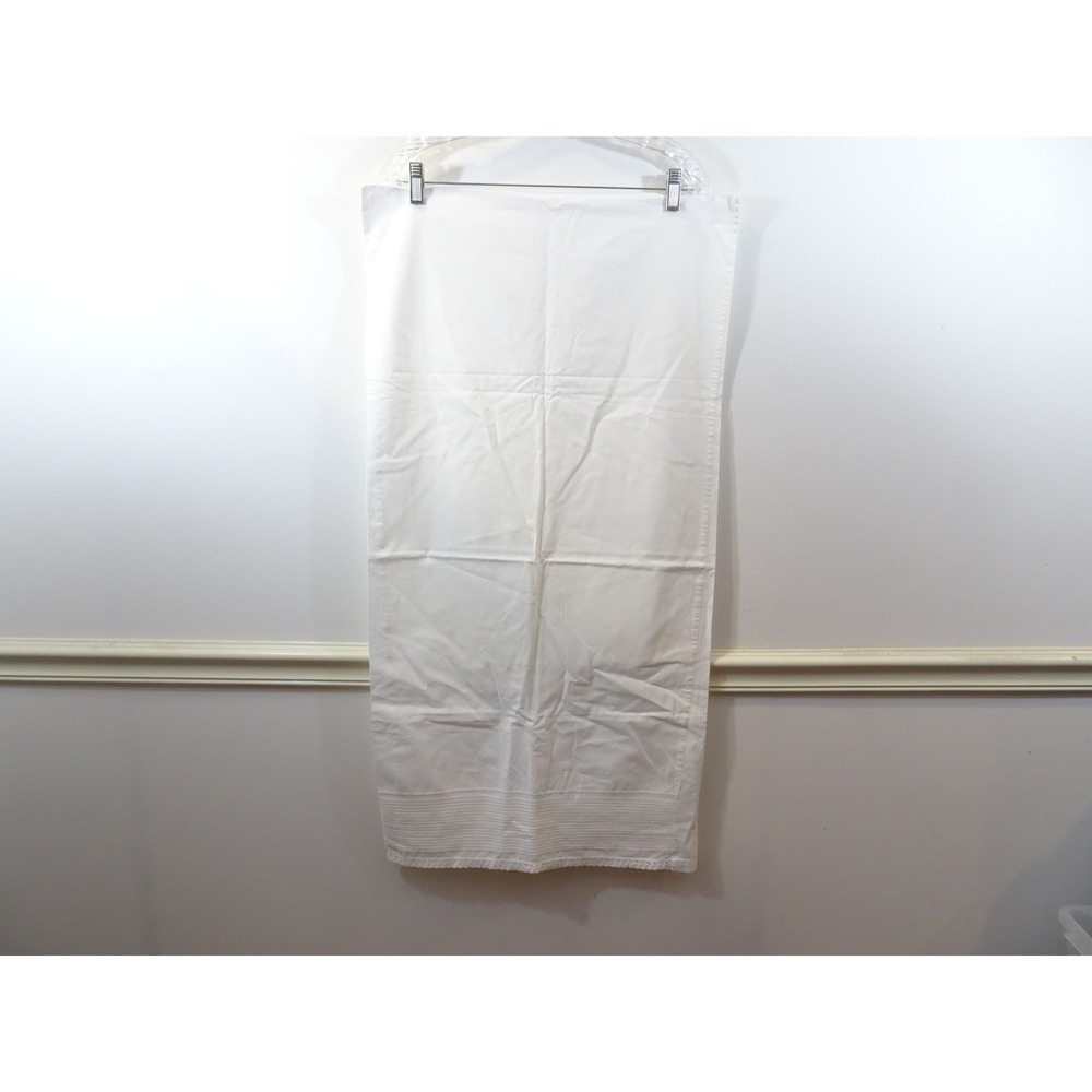 Chambers White Cotton Pillowcase Pintuck Pleat Scalloped Lace Trim Made France